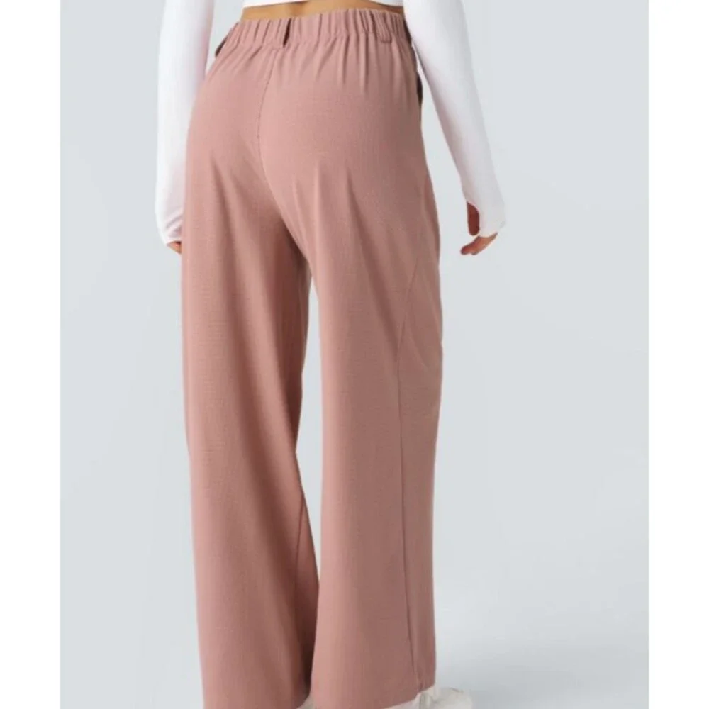Halara Flex Rose High Waist Wide Leg Casual Waffle Pants Size Large - Picture 7 of 7